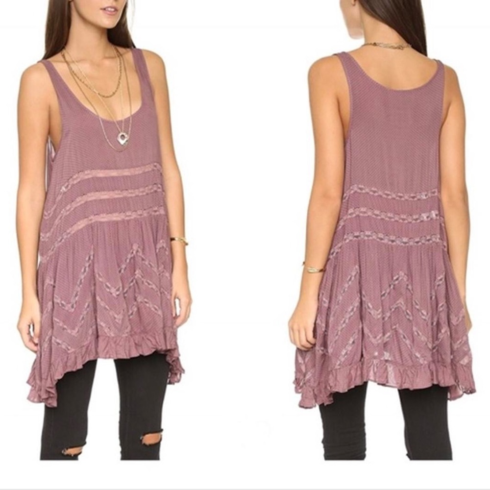Free People Voile and Lace Trapeze Slip Dress